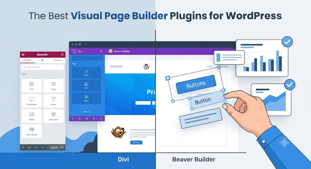 مقارنة شاملة: أفضل إضافات بناء الصفحات المرئية (Page Builders) في ووردبريس